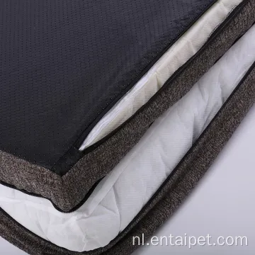 Luxe hond faux bont kat rechthoekig bolster bed